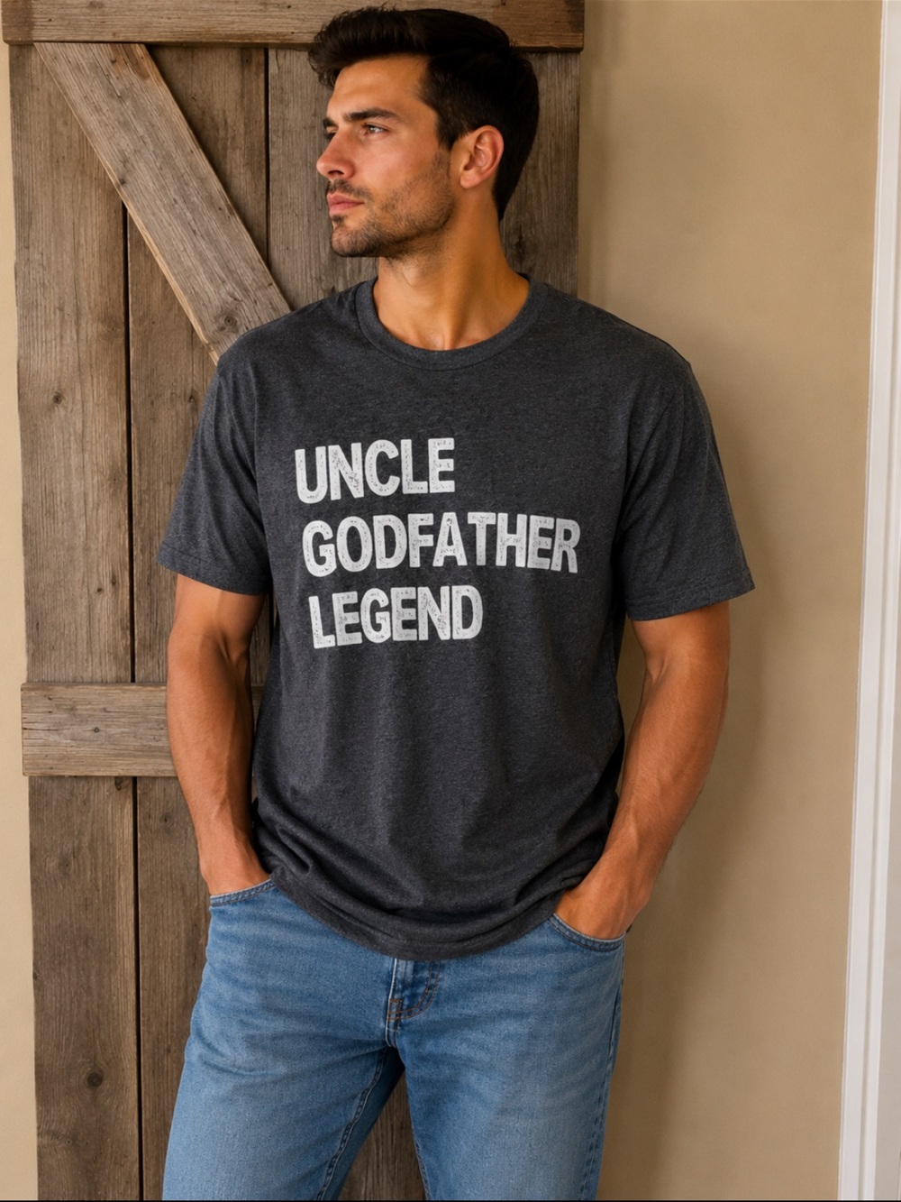 Uncle Godfather Legend Graphic Tee - Dark Gray
